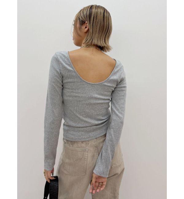 EVRIS「【WEB限定】バックオープンリブトップス」|Tシャツ・カットソー|