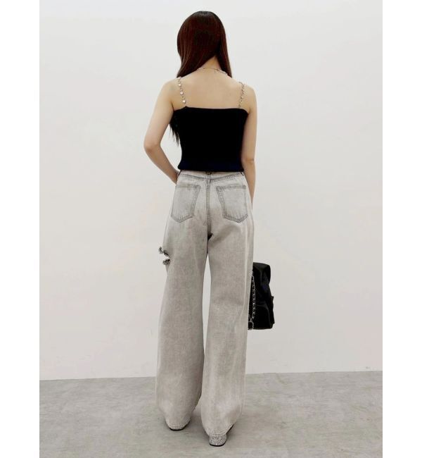 EVRIS「カットアウトワイドデニムパンツ【セットアップ着用可能】」|デニム|