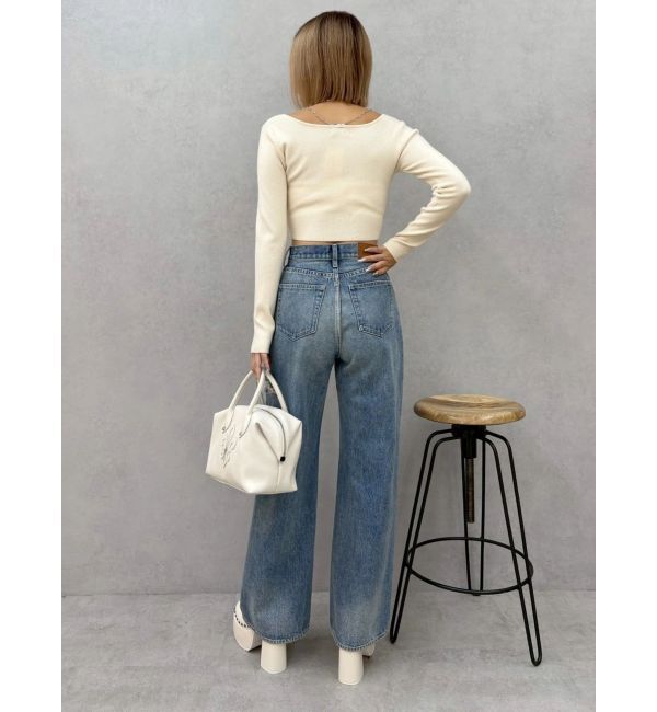 EVRIS「カットアウトワイドデニムパンツ【セットアップ着用可能】」|デニム|