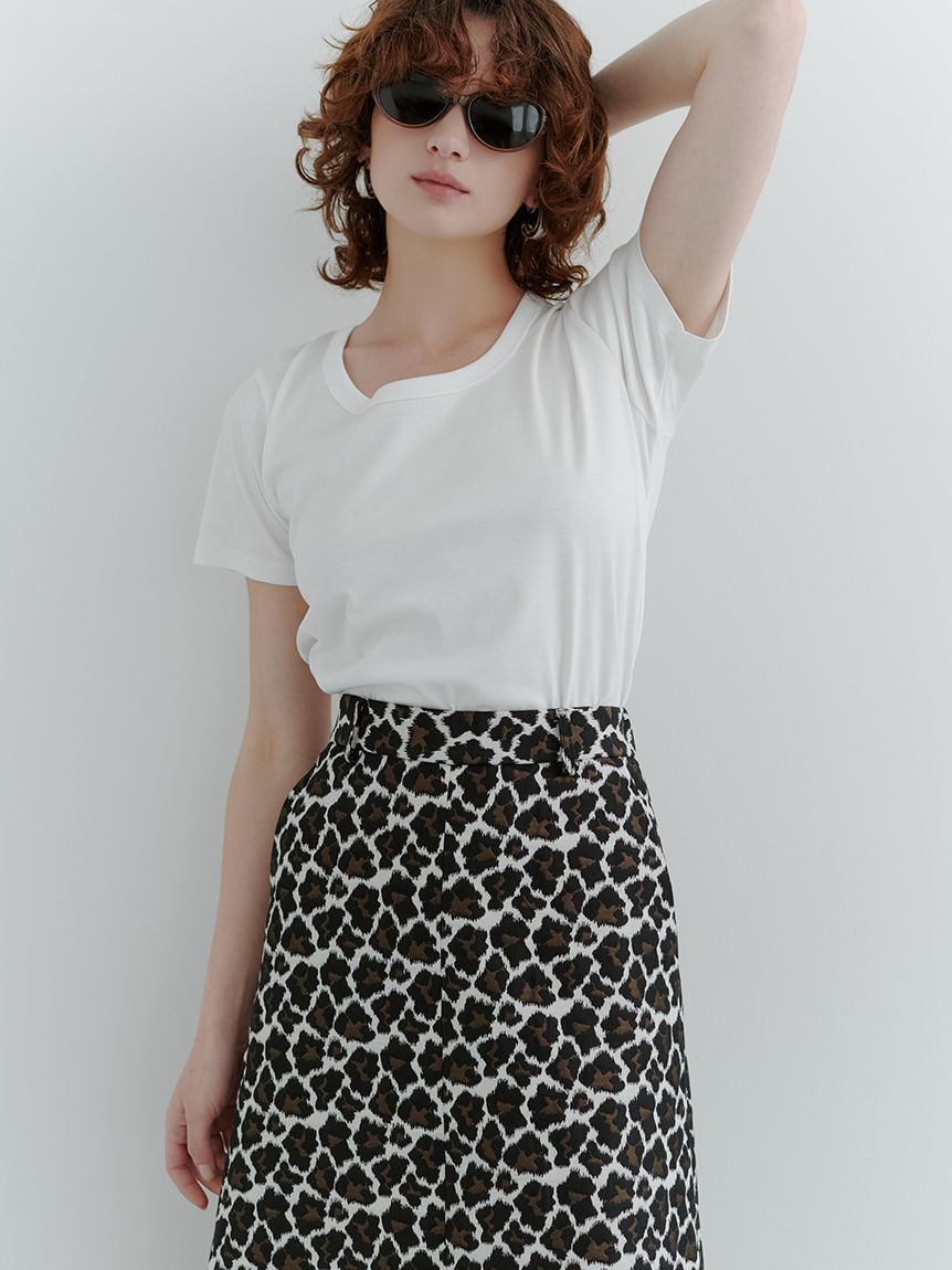 Mila Owen「シルキータッチＵネックTシャツ」|Tシャツ・カットソー|