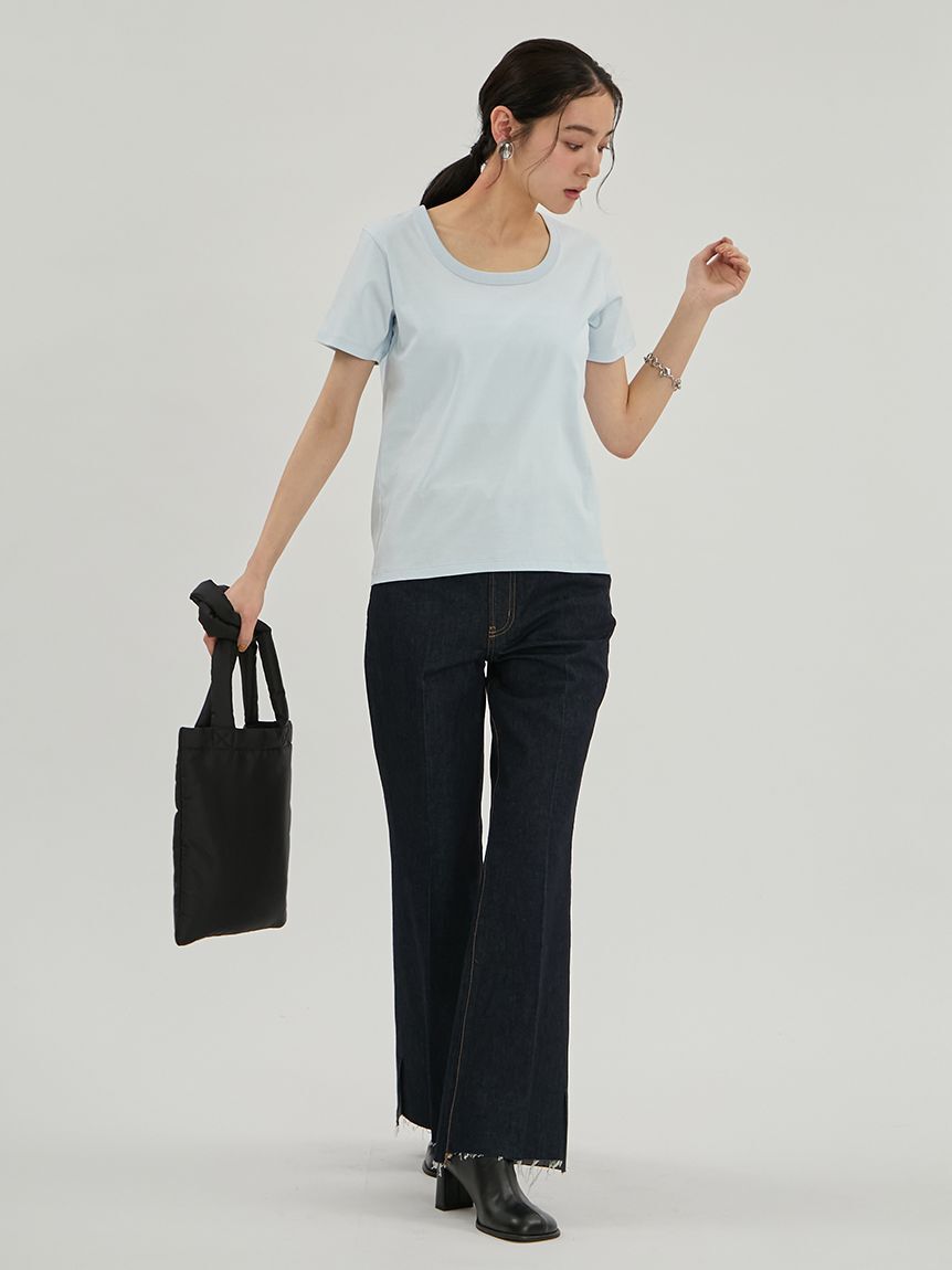 Mila Owen「シルキータッチＵネックTシャツ」|Tシャツ・カットソー|