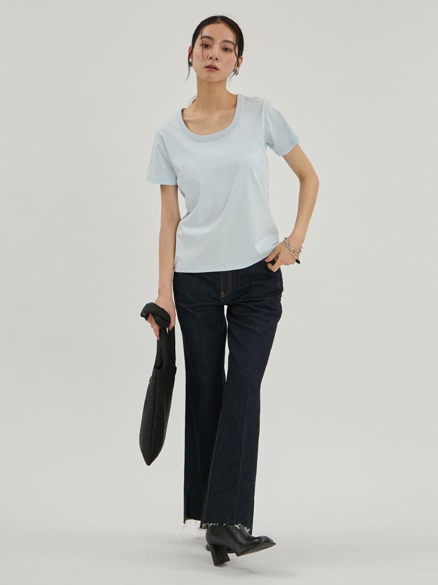 Mila Owen「シルキータッチＵネックTシャツ」|Tシャツ・カットソー|