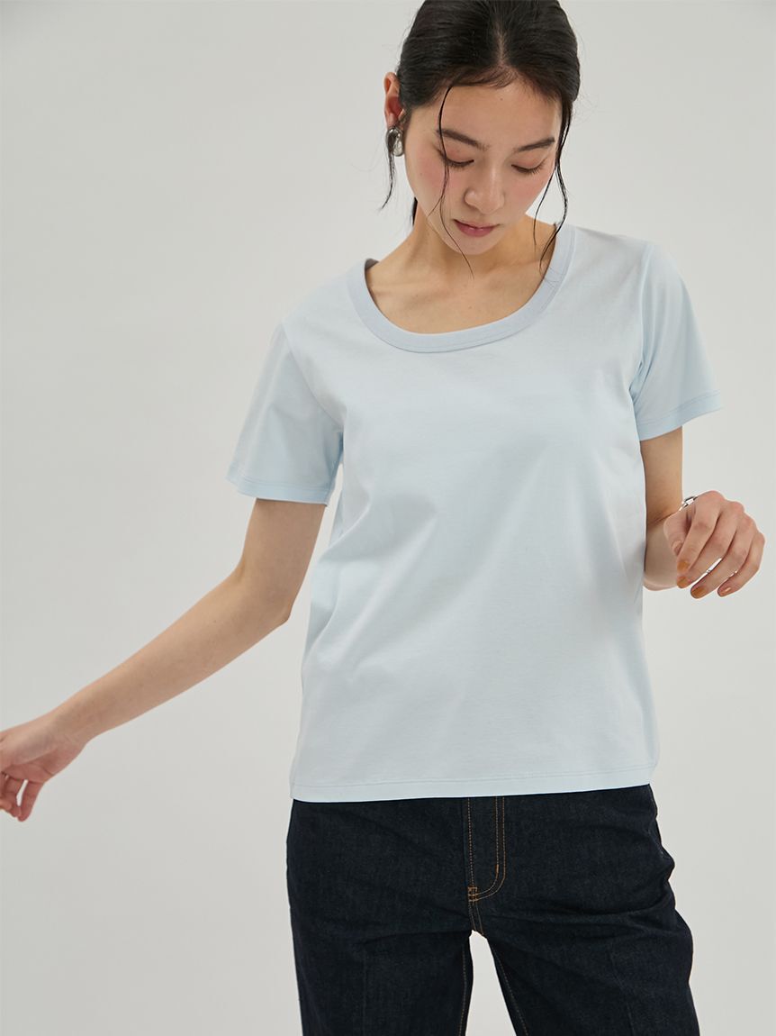 Mila Owen「シルキータッチＵネックTシャツ」|Tシャツ・カットソー|