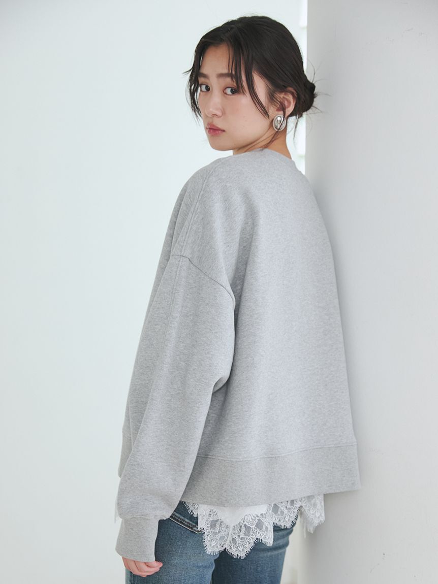 Mila Owen「【WEB限定】レースヘムTシャツ」|Tシャツ・カットソー|