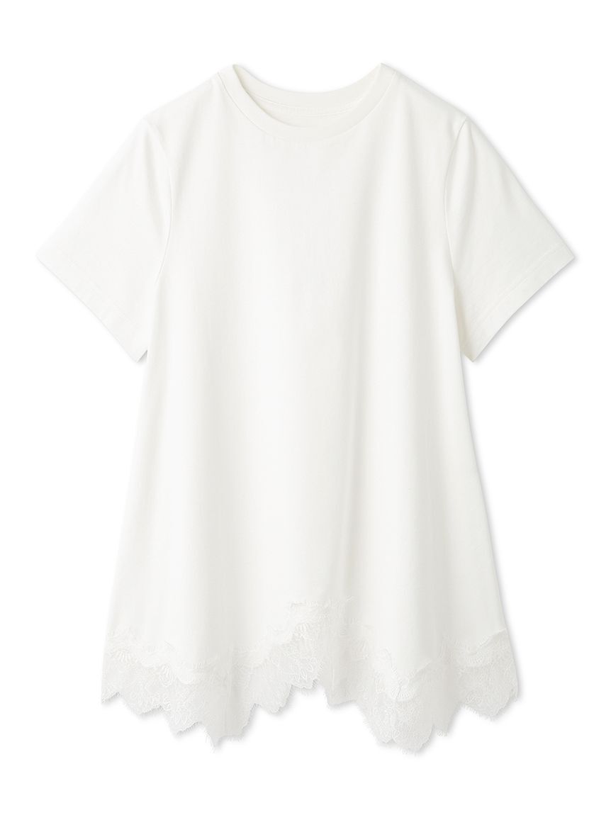 Mila Owen「【WEB限定】レースヘムTシャツ」|Tシャツ・カットソー|