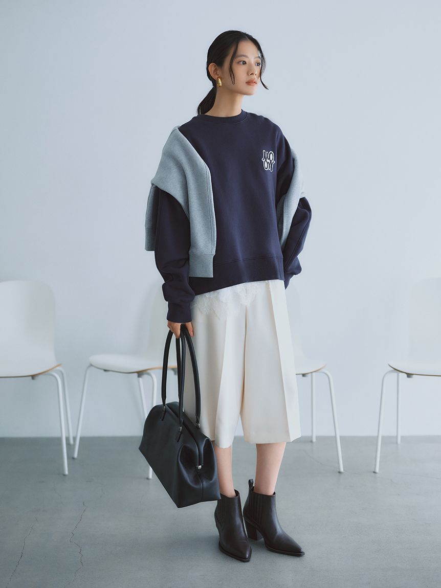 Mila Owen「【WEB限定】レースヘムTシャツ」|Tシャツ・カットソー|