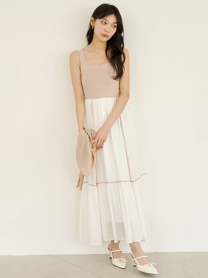 LILY BROWN「【限定カラー】【ウォッシャブル】ニットドッキングワンピース」|ワンピース|