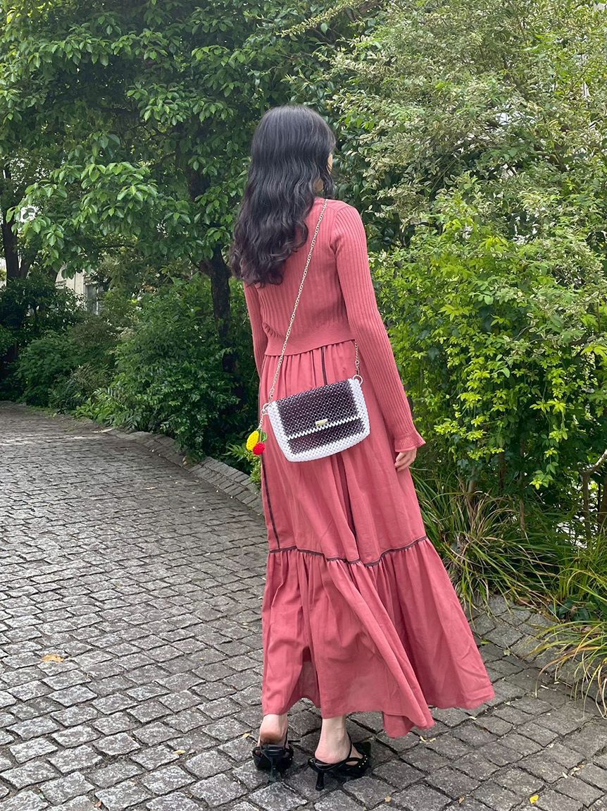 LILY BROWN「【限定カラー】【ウォッシャブル】ニットドッキングワンピース」|ワンピース|