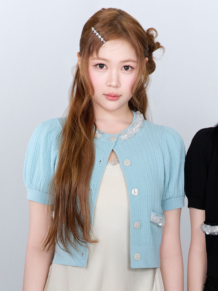 LILY BROWN「[L.B CANDY STOCK]クロップドビジューカーディガン」|カーディガン|MNT
