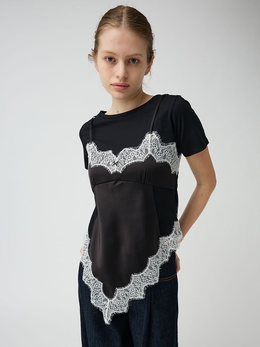 LILY BROWN「サテンキャミドッキングトップス」|Tシャツ・カットソー|
