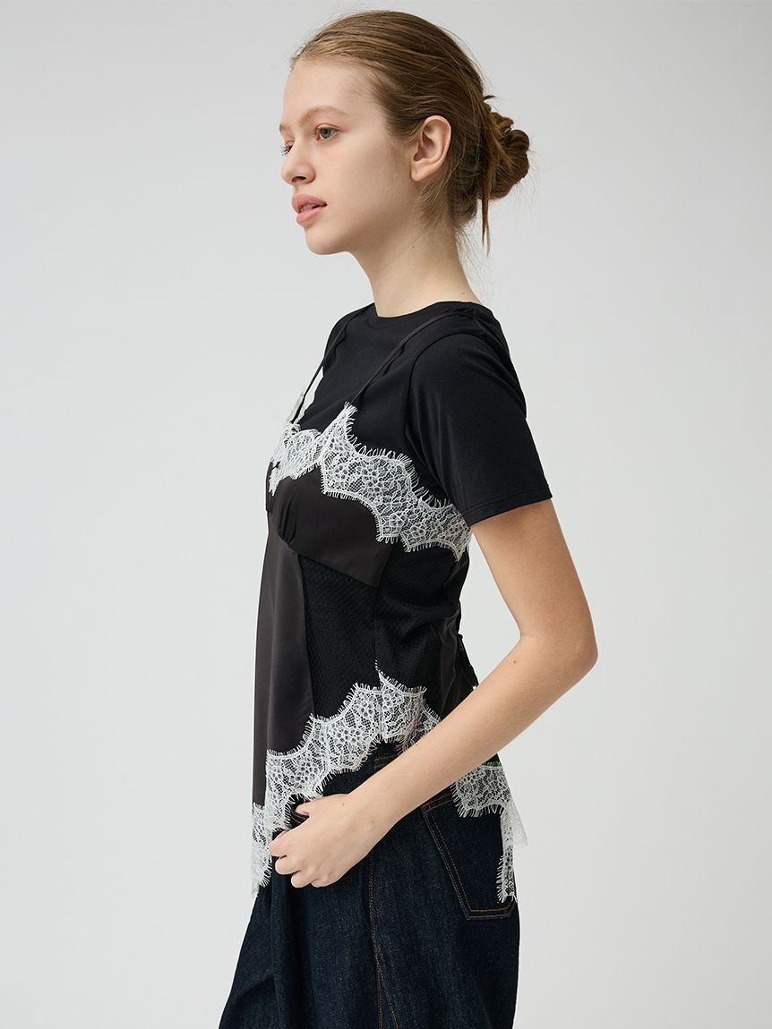 LILY BROWN「サテンキャミドッキングトップス」|Tシャツ・カットソー|