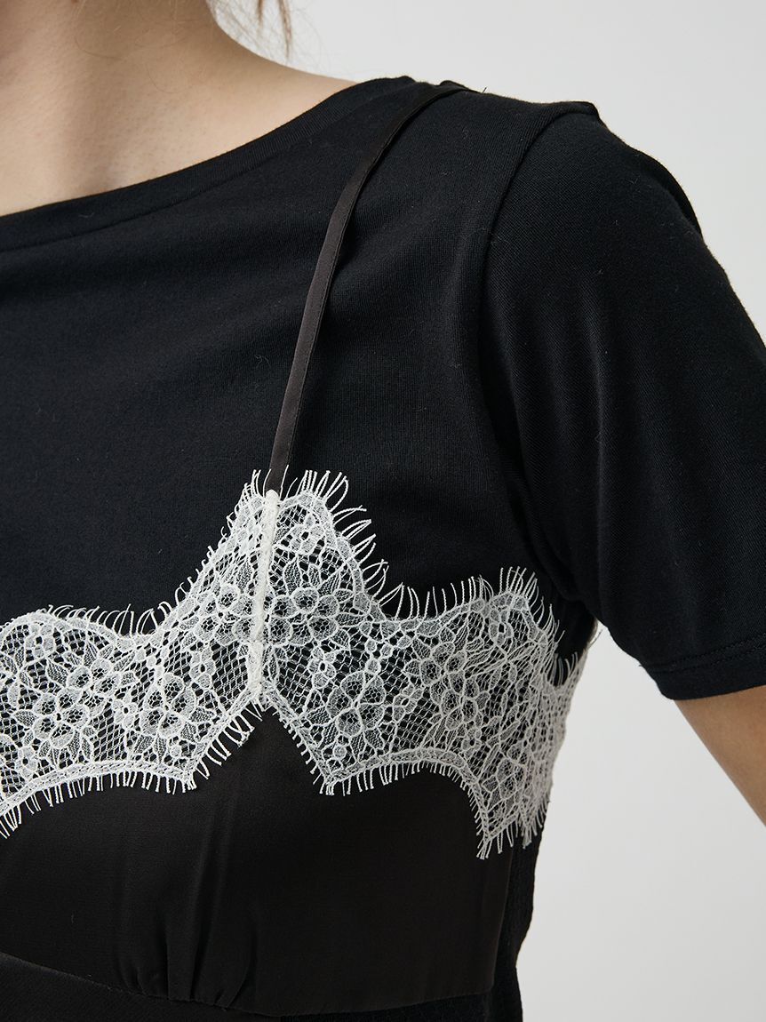 LILY BROWN「サテンキャミドッキングトップス」|Tシャツ・カットソー|
