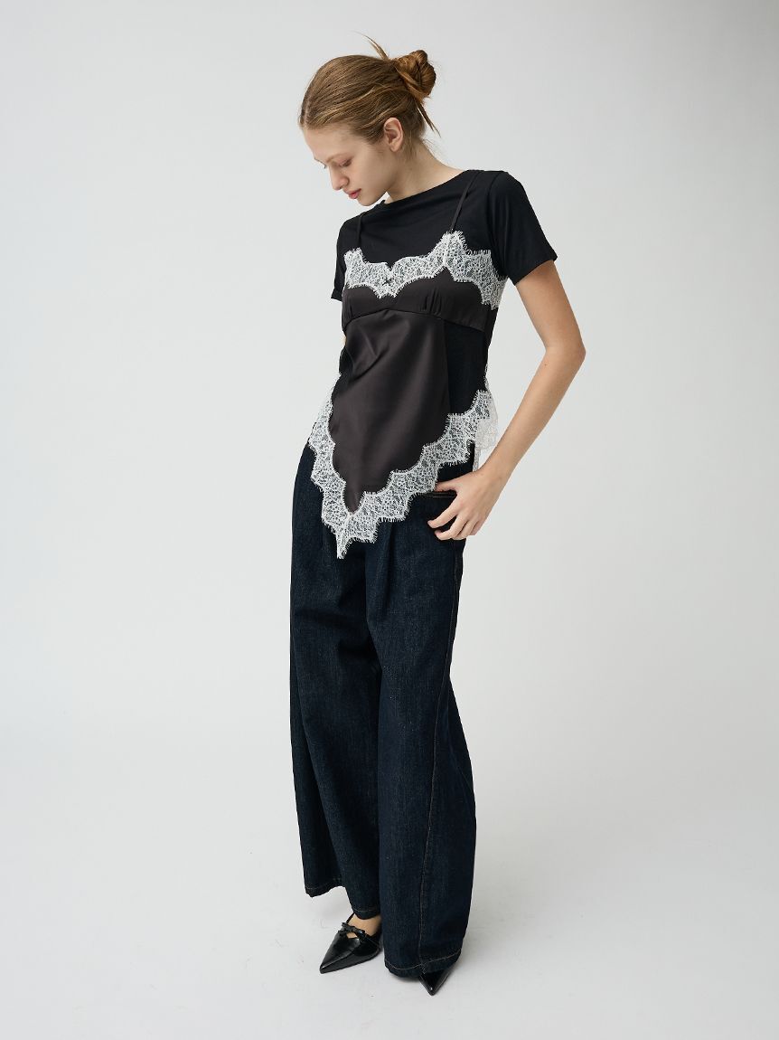 LILY BROWN「サテンキャミドッキングトップス」|Tシャツ・カットソー|