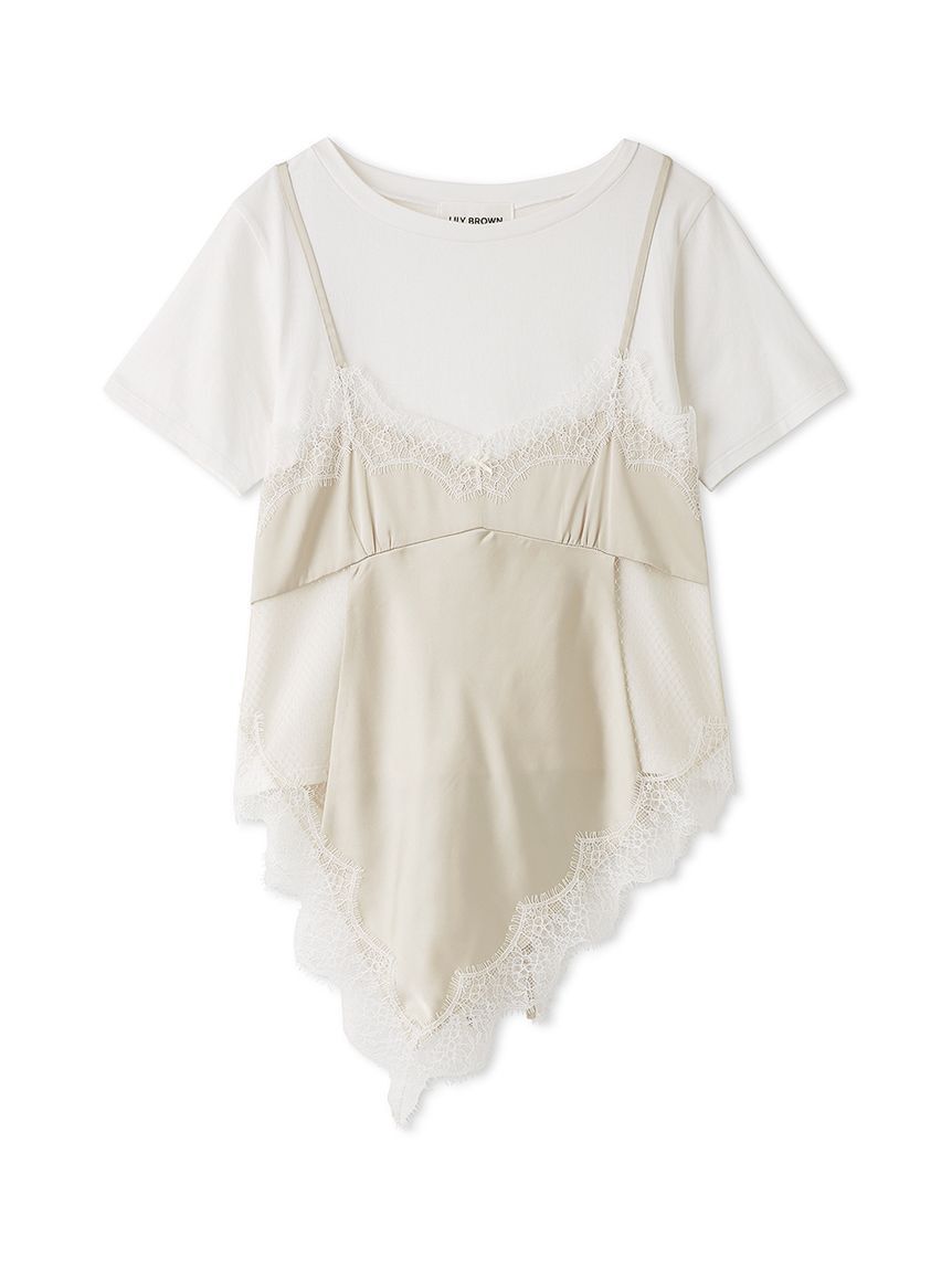 LILY BROWN「サテンキャミドッキングトップス」|Tシャツ・カットソー|