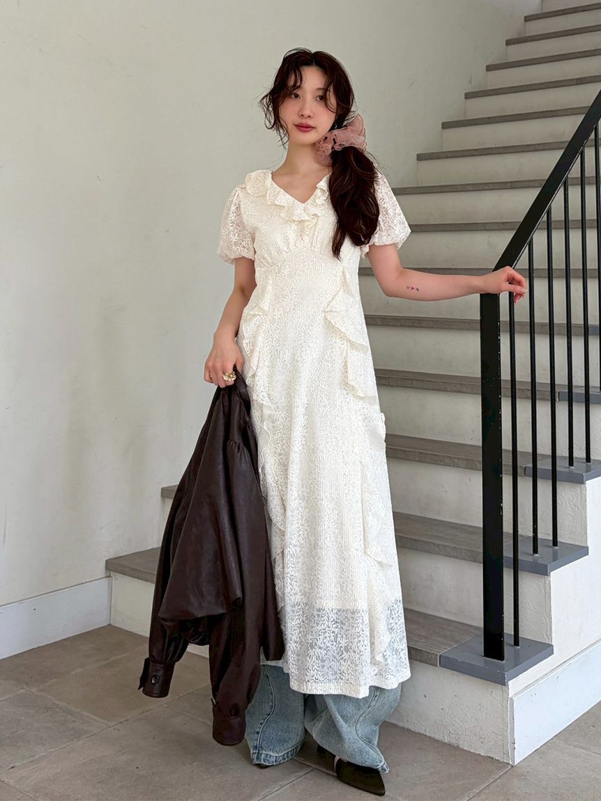 LILY BROWN「【WEB限定00サイズ】タックワイドクラシックデニムパンツ」|デニム|