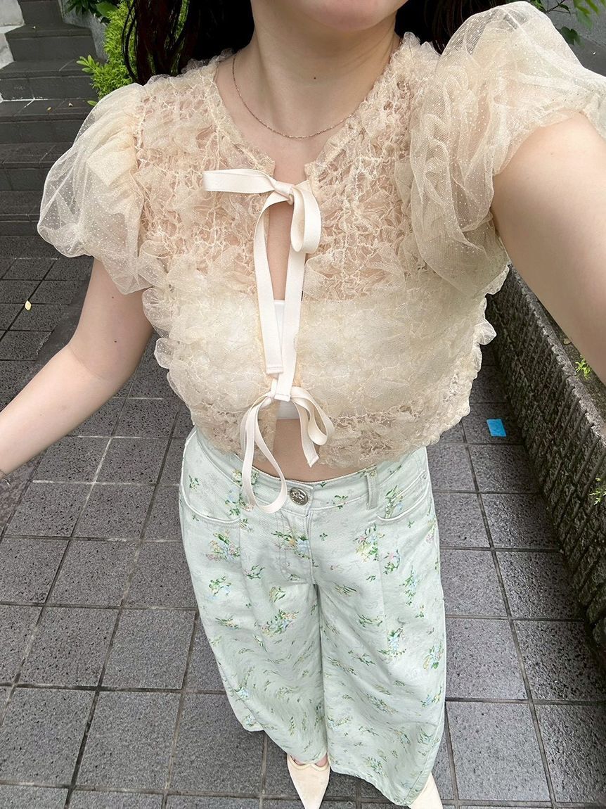 LILY BROWN「【WEB限定00サイズ】タックワイドクラシックデニムパンツ」|デニム|