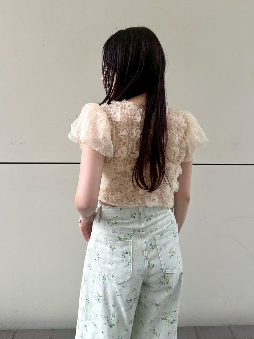 LILY BROWN「【WEB限定00サイズ】タックワイドクラシックデニムパンツ」|デニム|