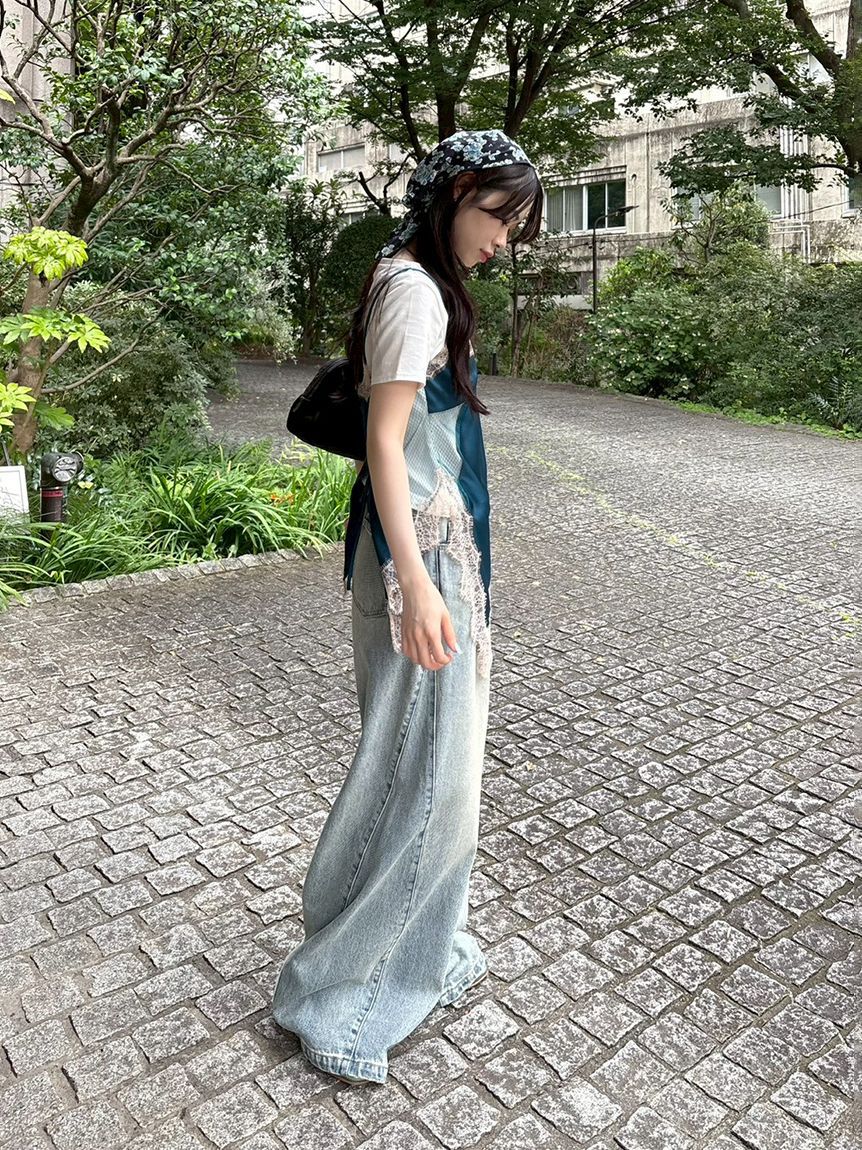 LILY BROWN「【WEB限定00サイズ】タックワイドクラシックデニムパンツ」|デニム|