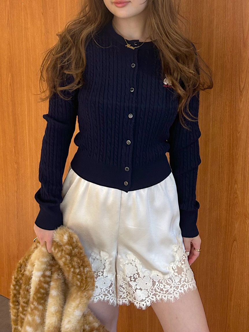LILY BROWN「レーストリムサテンショートパンツ」|その他|