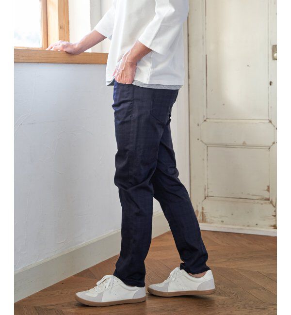 ikka「【雑誌MonoMax5月号掲載】接触冷感チェック5ポケットパンツ「小泉孝太郎さん着用モデル」」|スラックス|
