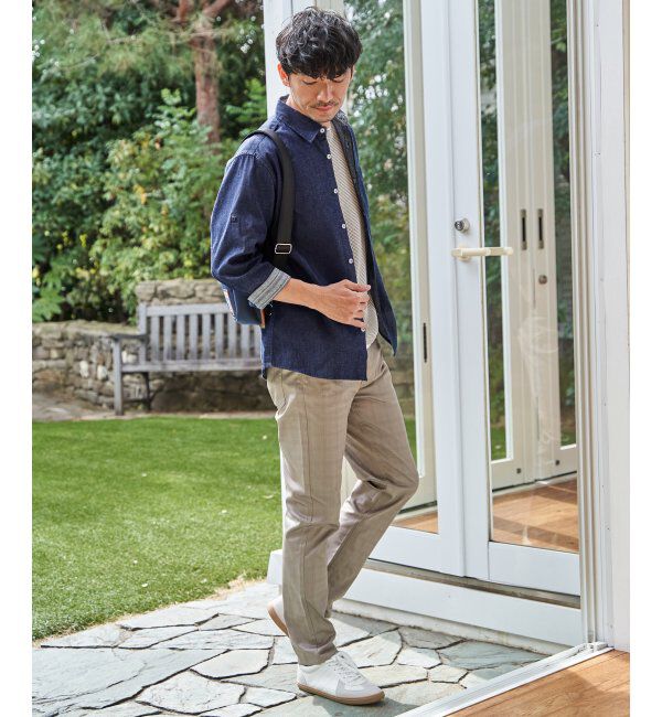 ikka「【雑誌MonoMax5月号掲載】接触冷感チェック5ポケットパンツ「小泉孝太郎さん着用モデル」」|スラックス|