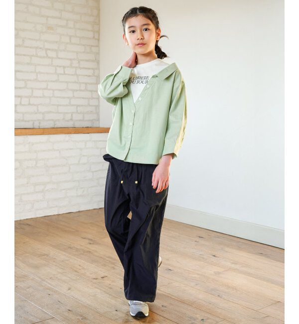 ikka kids「【親子コーデ】ロゴTドッキングドッキングブラウス（120~160cm）」|シャツ・ブラウス|
