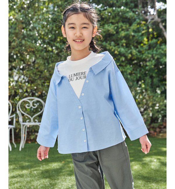 ikka kids「【親子コーデ】ロゴTドッキングドッキングブラウス（120~160cm）」|シャツ・ブラウス|