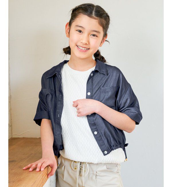 ikka kids「【親子コーデ】 裾シャーリングシャツ (110cm~160cm)」|シャツ・ブラウス|