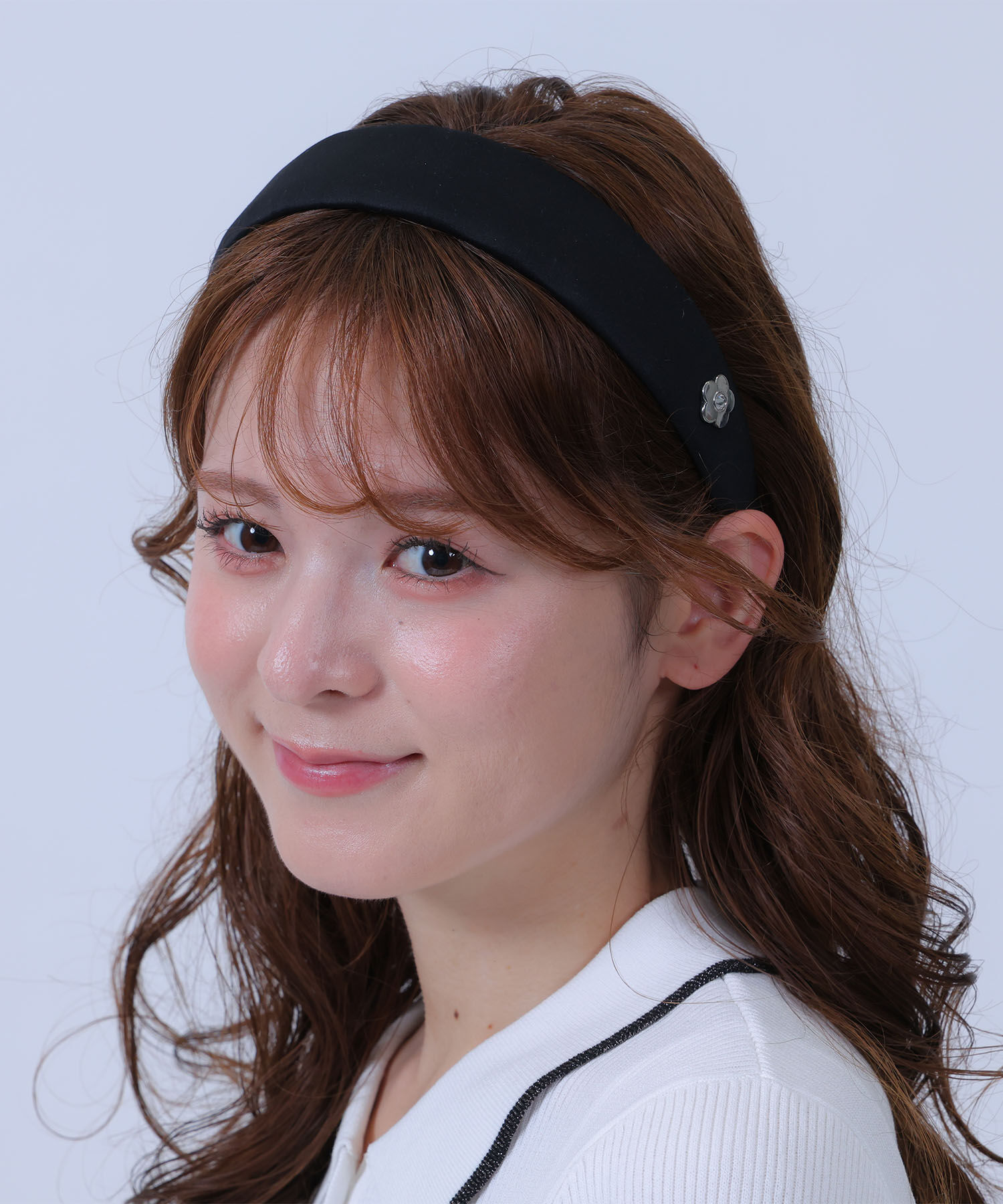 MARY QUANT「ベーシックサテン カチューシャ」|カチューシャ|ブラック