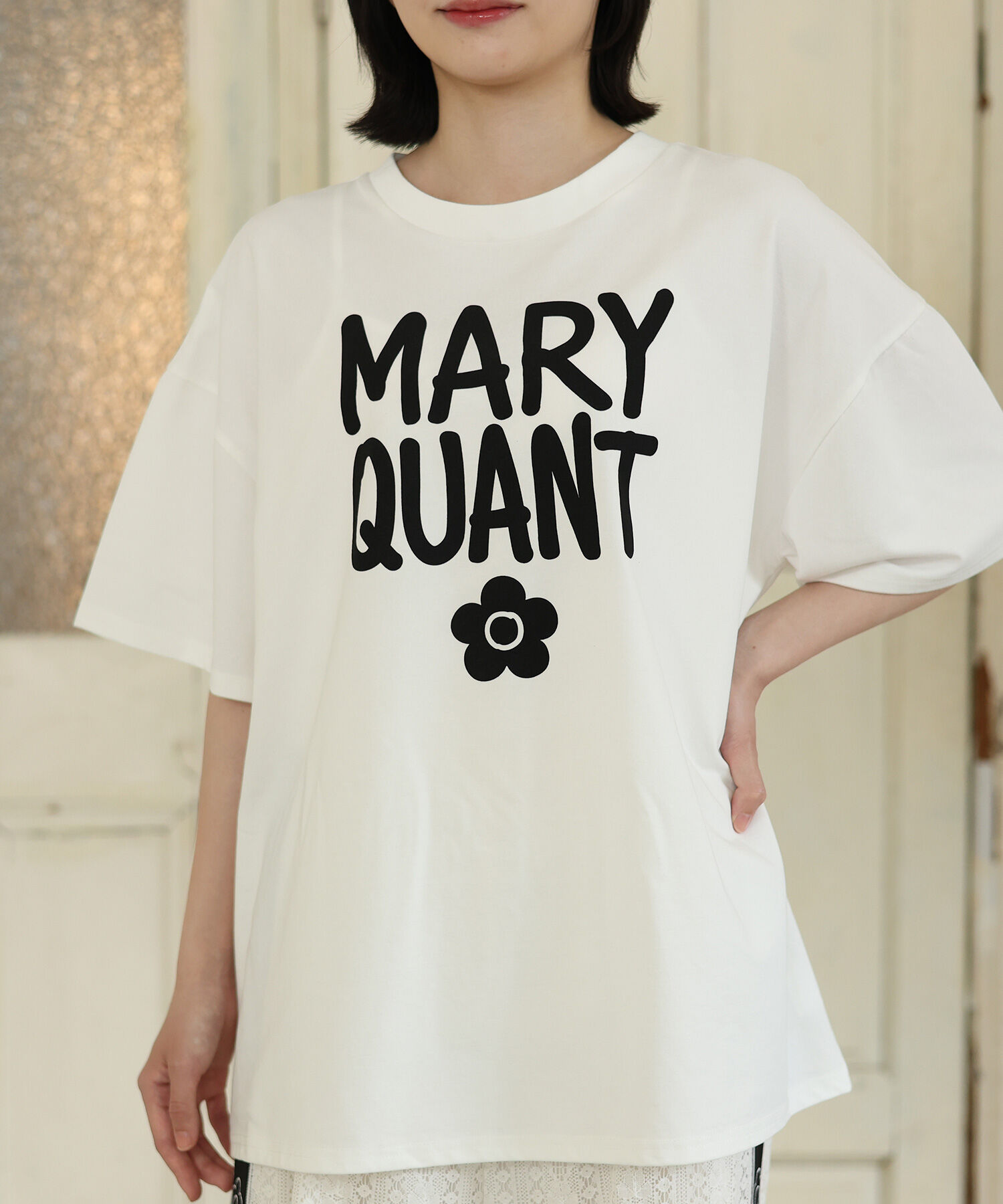 MARY QUANT「ペイントロゴ Tシャツ」|Tシャツ・カットソー|ホワイト