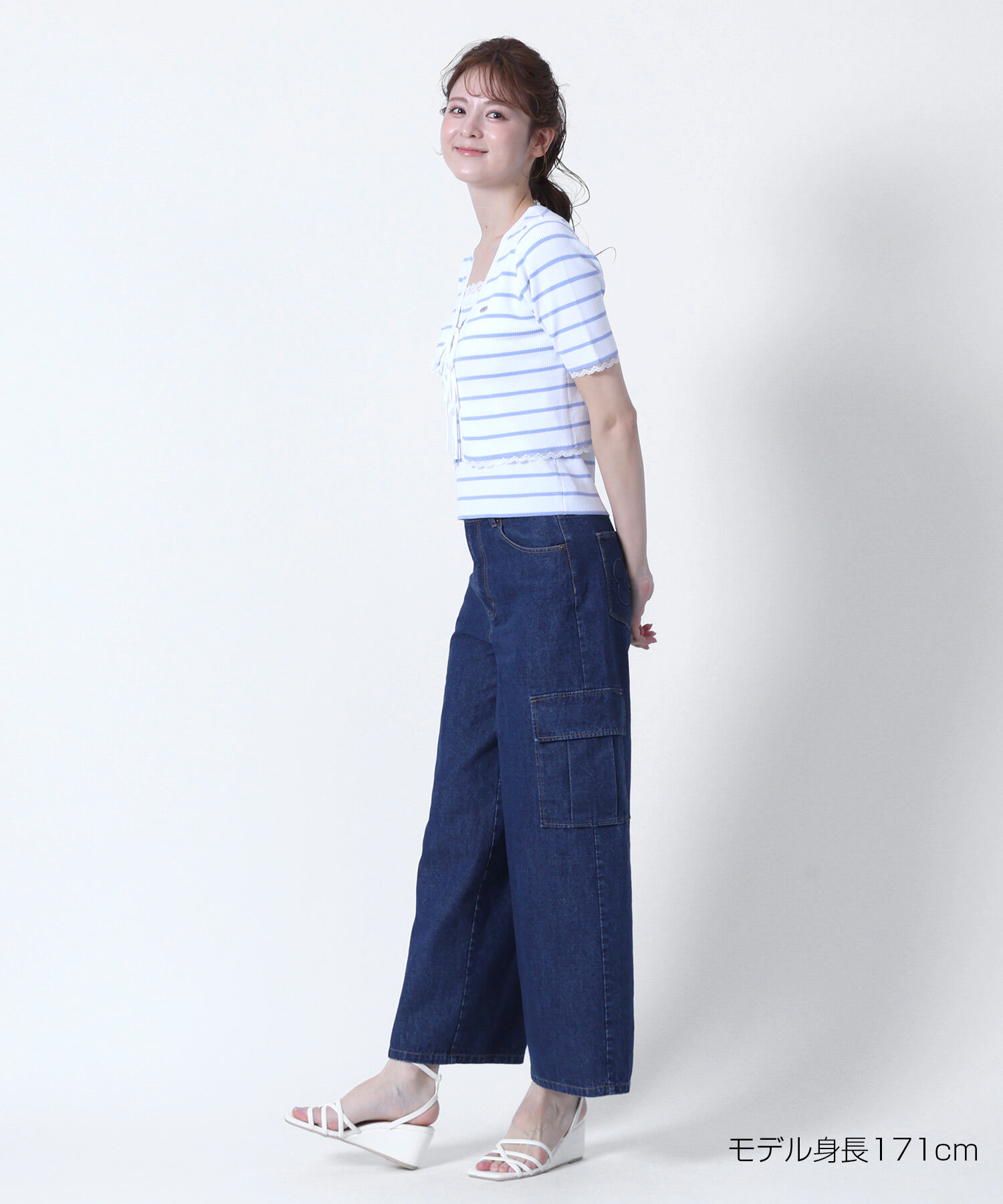 MARY QUANT「フロントリボンニット アンサンブル」|カーディガン|