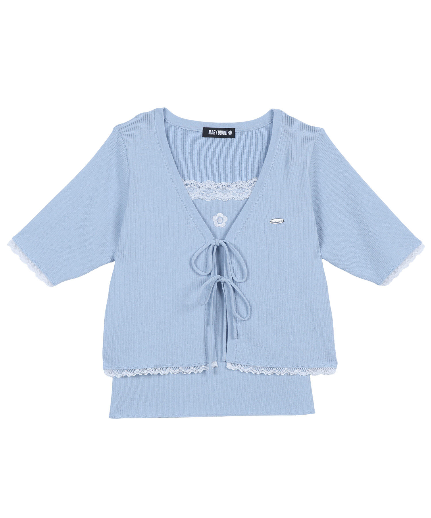 MARY QUANT「フロントリボンニット アンサンブル」|カーディガン|