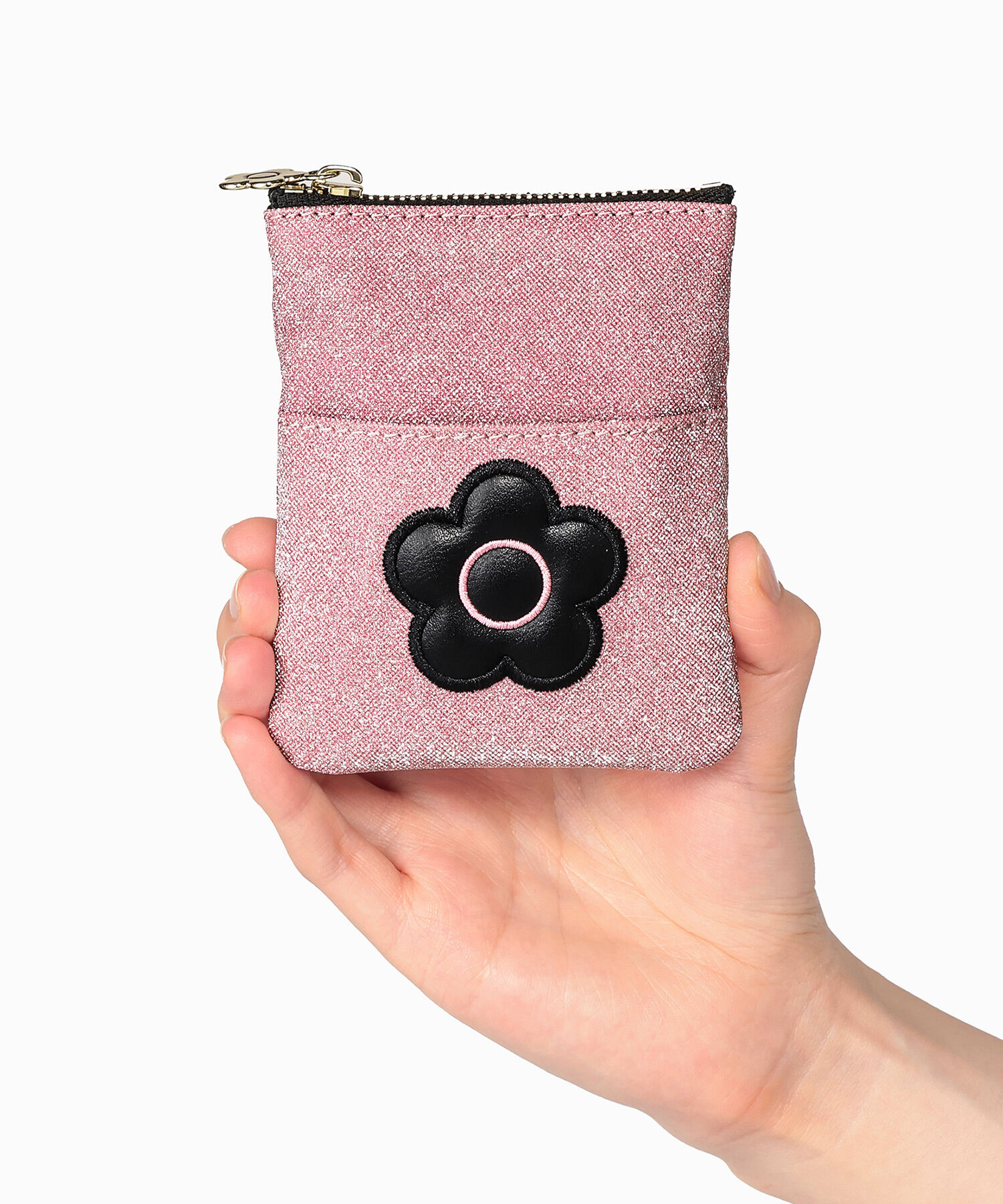 MARY QUANT「スパークル フラットポケットポーチミニ」|ポーチ|ピンク