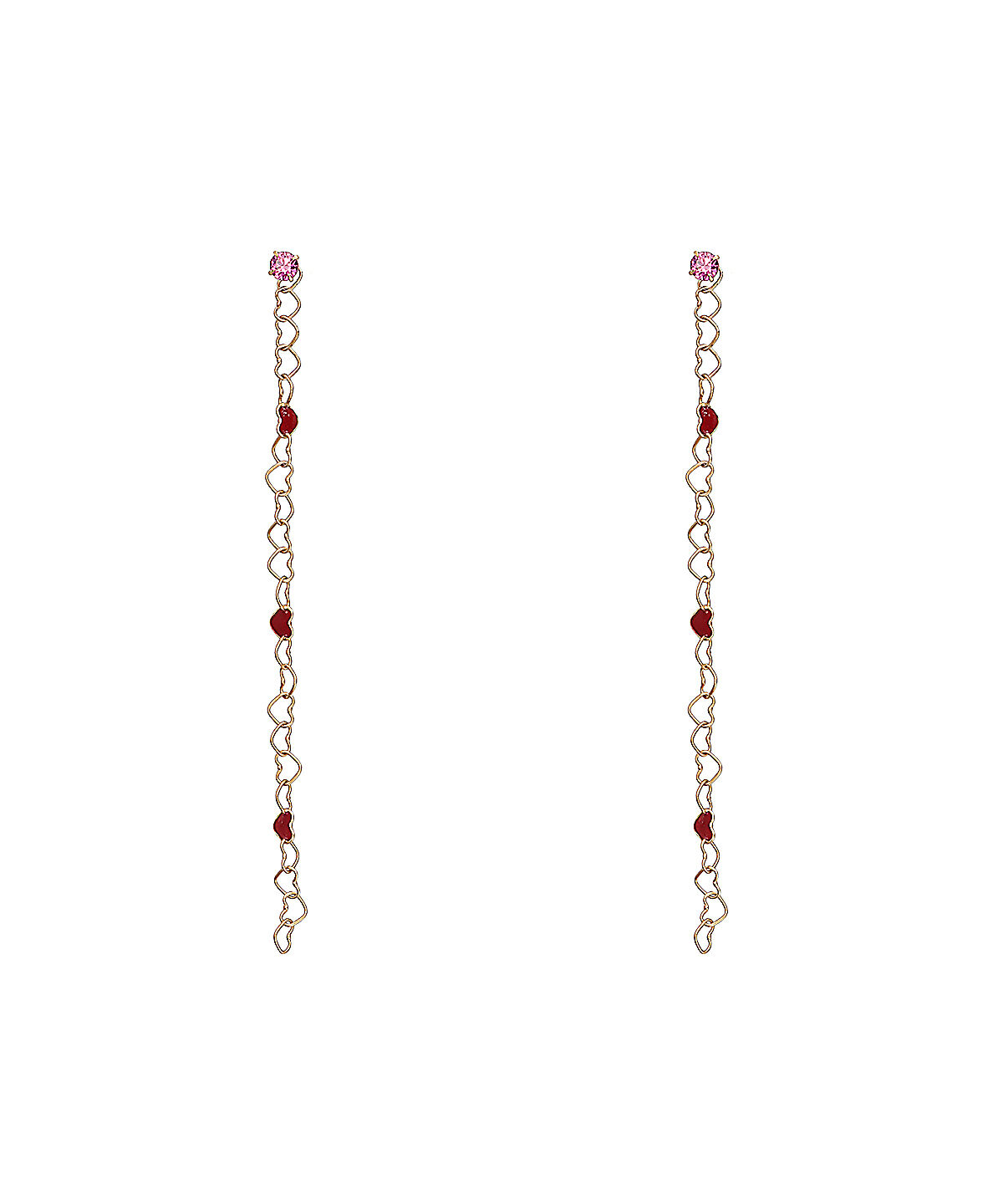Samantha Tiara「K10 YG ハートチェーンピアス(ロング)」|ピアス|K10 YG