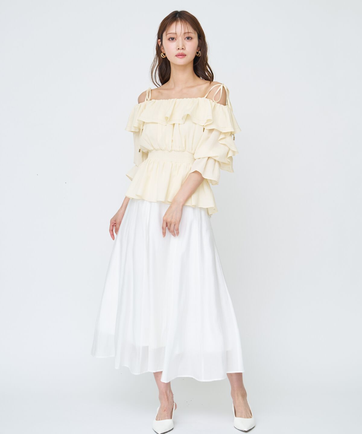 アンドクチュール「オフショルフリルブラウス」|シャツ・ブラウス|