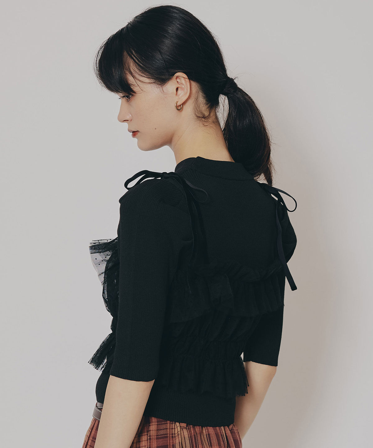 REDYAZEL「ベロアリボンチュールビスチェ&times;ニットトップス」|Tシャツ・カットソー|