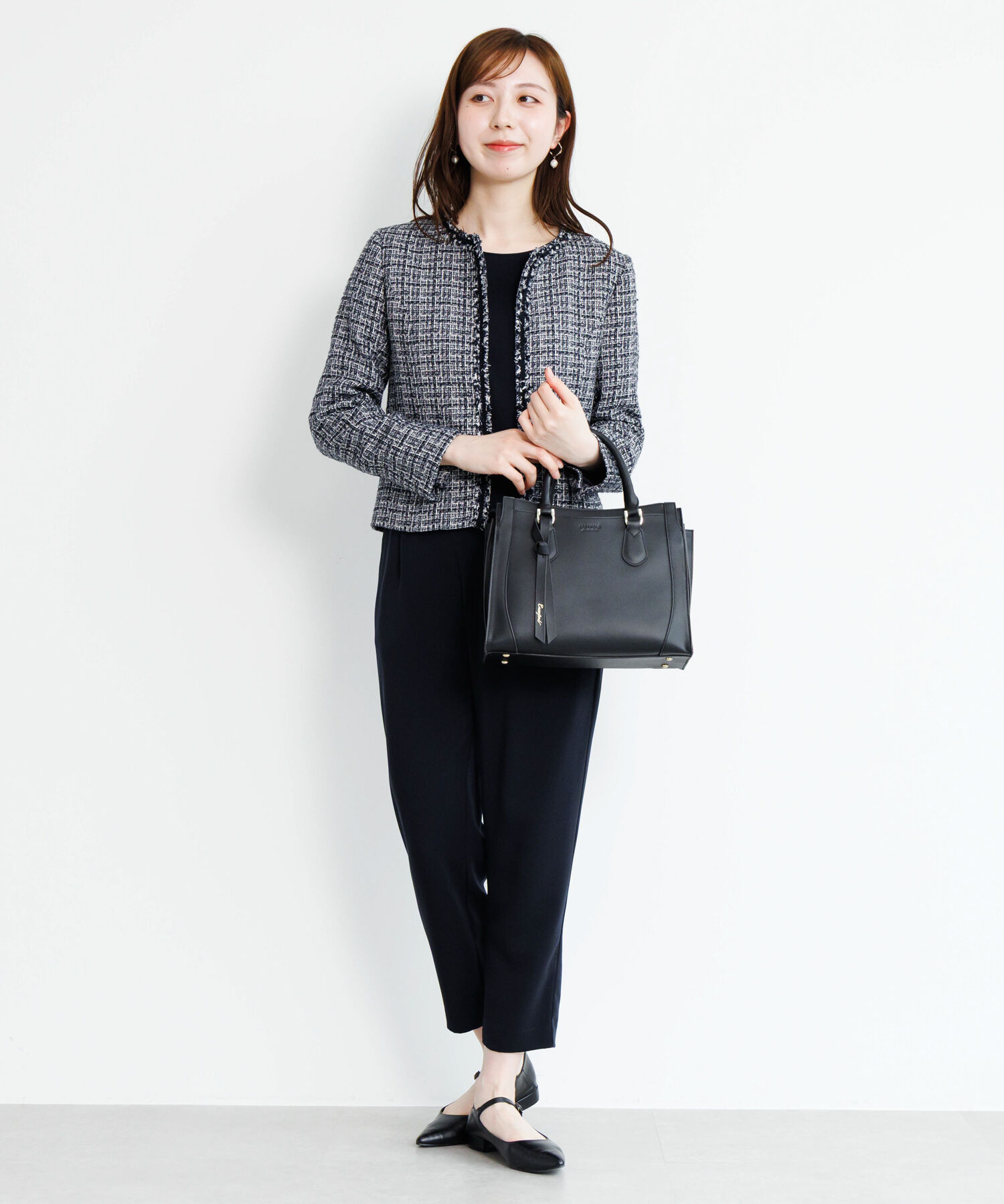  「本革 ハンドバッグ ショルダーベルト付き Jewelna Rose クロフォード シンクブラック 16311」|トートバッグ|