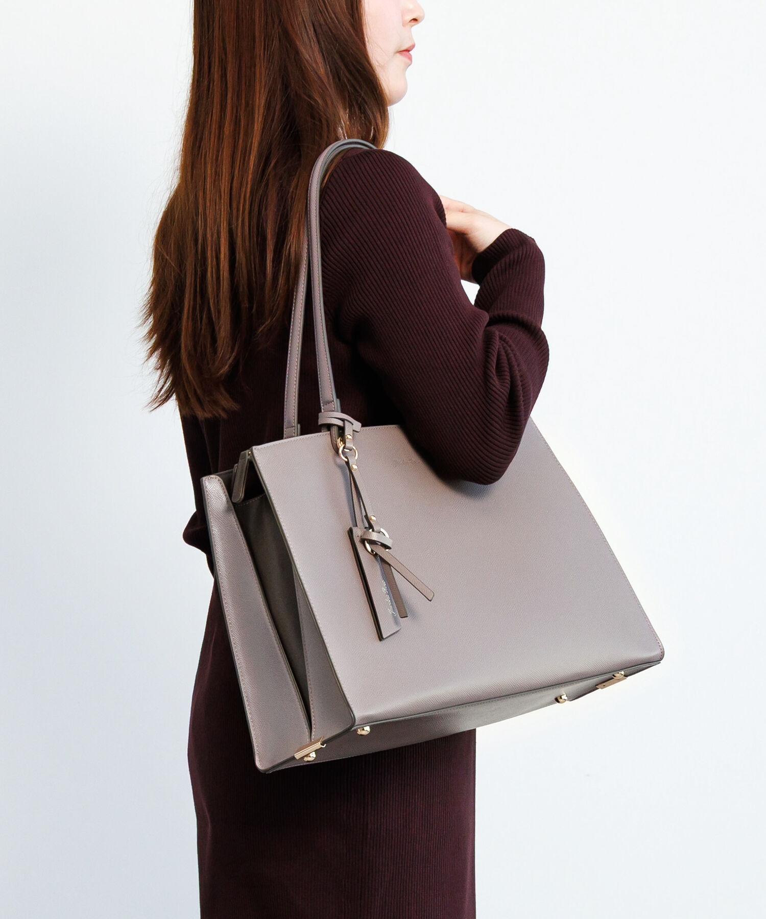 Jewelna Rose「［Jewelna Rose／ジュエルナローズ］ ターミー・トートバッグ2 A4サイズ 通勤 16331」|トートバッグ|モーヴグレー