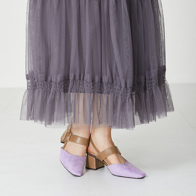 ORiental TRaffic「変形ヒールバックストラップパンプス/31314」|パンプス|PURPLE