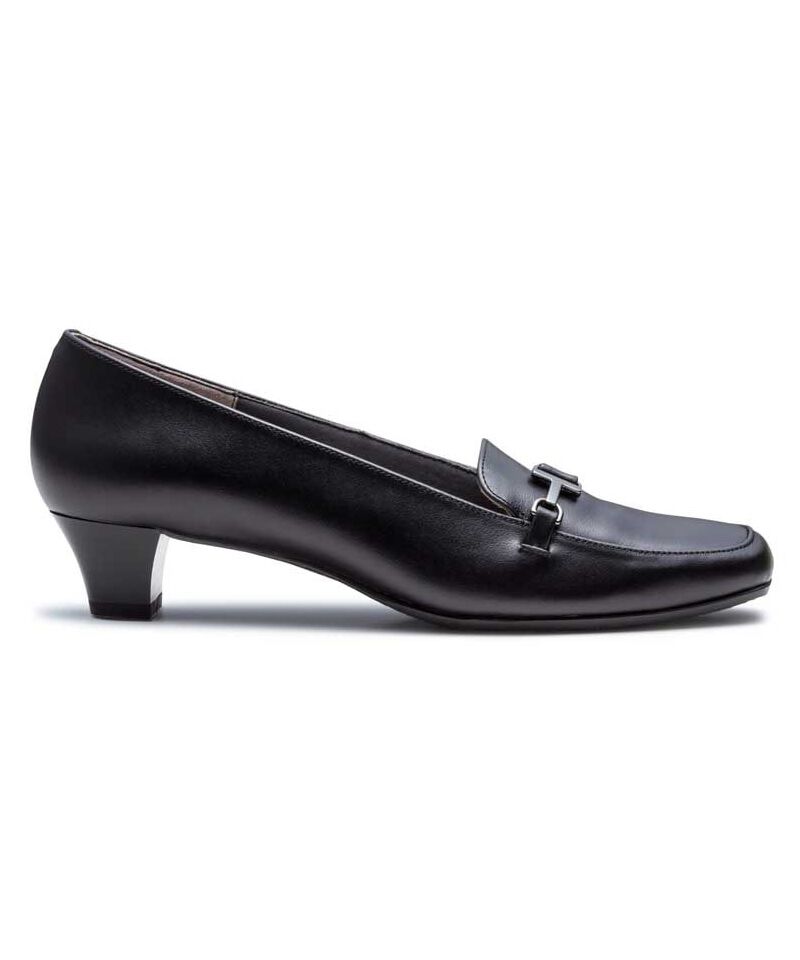 REGAL SHOES「BEAUFIT 【ゆったり】ソフトスクエアトウモカパンプス【ヒール35mm】　商品コード：A22Y」|パンプス|ブラック