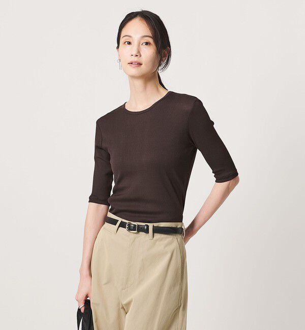 UNITED ARROWS「コットン テレコ 5分袖 カットソー」|Tシャツ・カットソー|