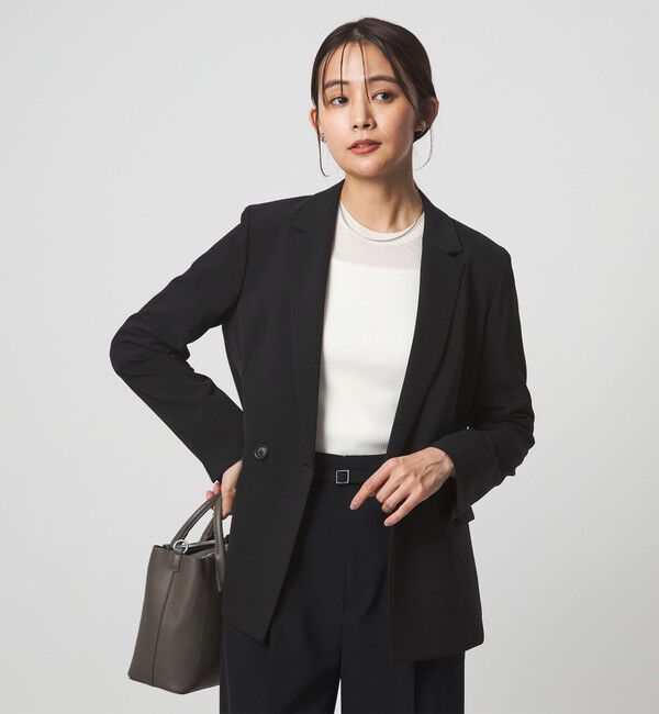 UNITED ARROWS green label relaxing「［size SHORTあり］パウドレ ダブル ジャケット ウォッシャブル ストレッチ」|テーラードジャケット|BLACK