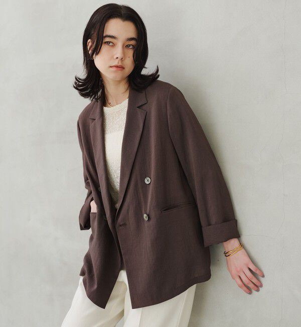 UNITED ARROWS green label relaxing「【結論シリーズ】シアーエアジャケット  マシンウォッシャブル 接触冷感 通気性」|テーラードジャケット|DK.BROWN