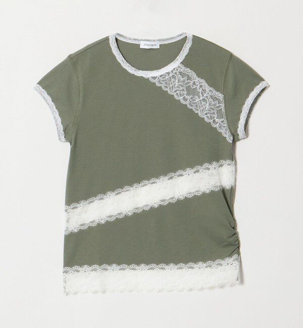 ATTISESSION「＜ATTISESSION＞レース ドッキング Tシャツ」|Tシャツ・カットソー|OLIVE