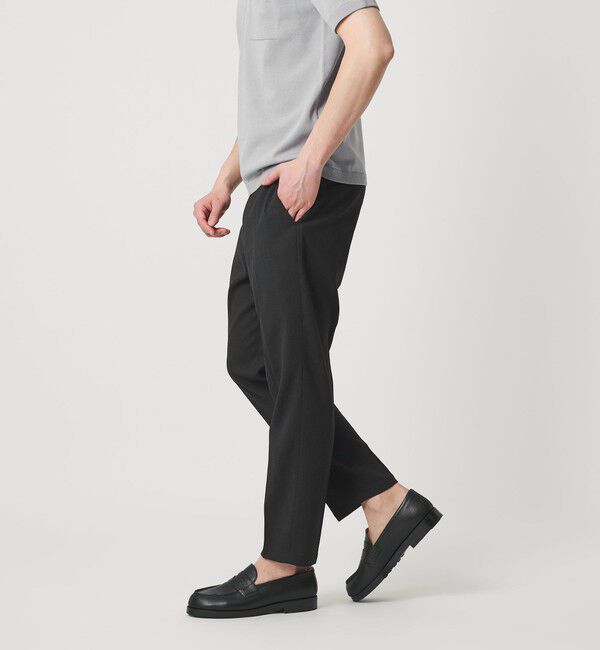 BEAUTY&YOUTH UNITED ARROWS「【WEB限定 WARDROBE SMART】フラックスライク テーパード アンクルパンツ【吸水速乾・UVカット】」|スラックス|BLACK