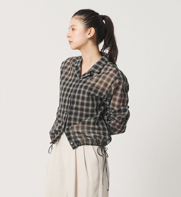 BEAUTY&YOUTH UNITED ARROWS「シアー ドローストリング オープンカラーシャツ」|シャツ・ブラウス|その他1