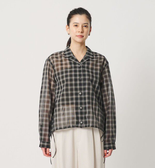 BEAUTY&YOUTH UNITED ARROWS「シアー ドローストリング オープンカラーシャツ」|シャツ・ブラウス|