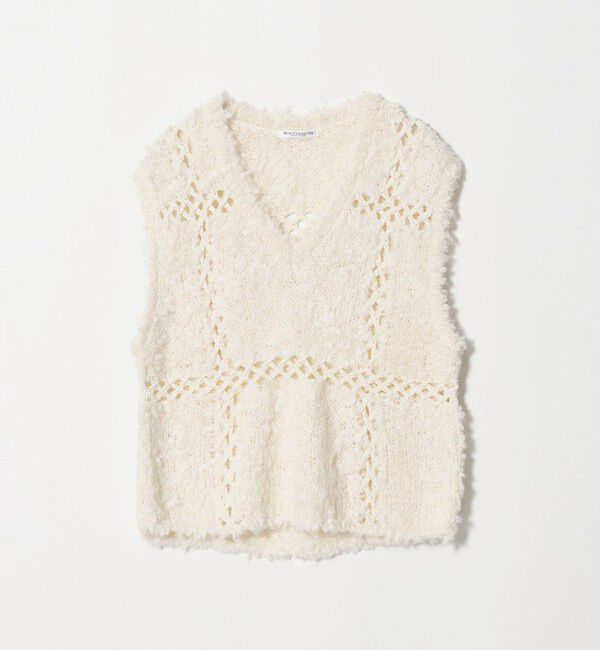 BEAUTY&YOUTH UNITED ARROWS「パッチワーク Vネック ニットベスト」|ベスト・ジレ|OFF WHITE