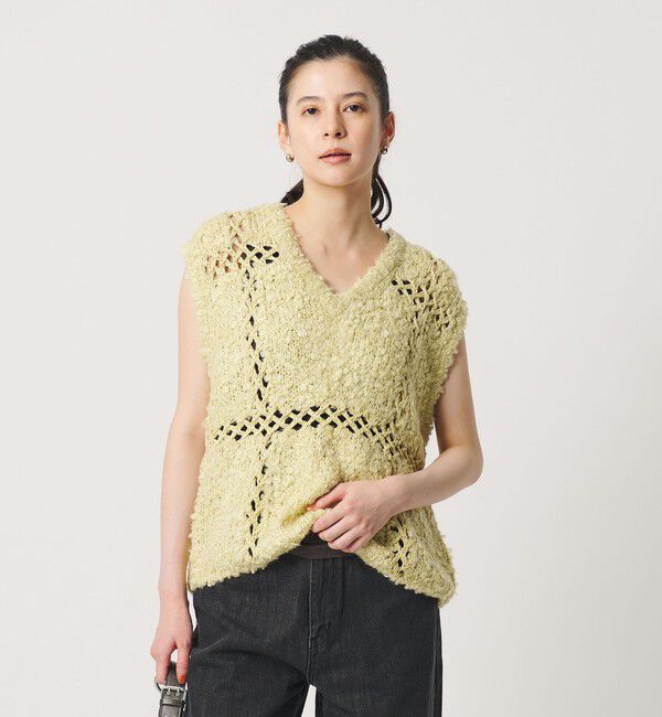 BEAUTY&YOUTH UNITED ARROWS「パッチワーク Vネック ニットベスト」|ベスト・ジレ|
