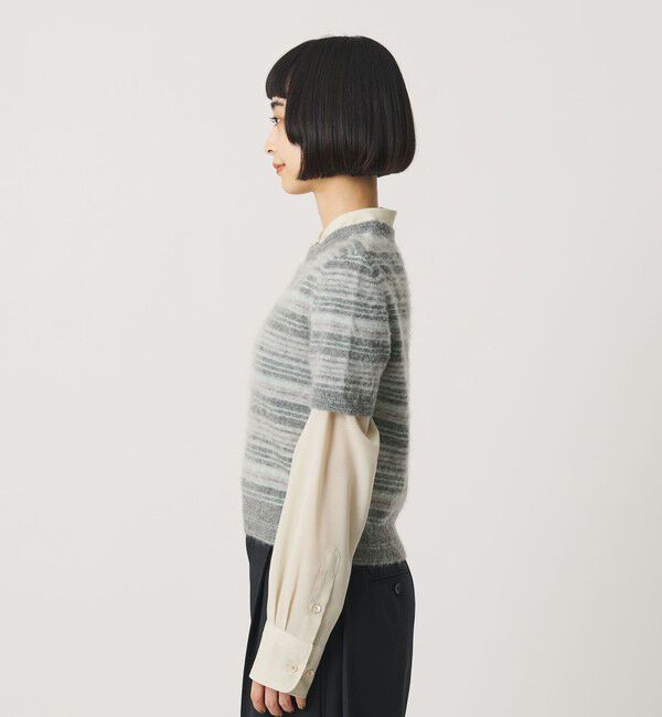 BEAUTY&YOUTH UNITED ARROWS「アルパカブレンド フェザーヤーン ボーダー ニットプルオーバー」|ニット・セーター|